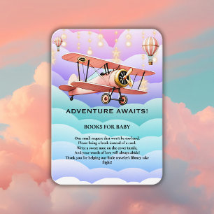Tarjeta De Recepción Adventure Awaits Aviation Baby Shower