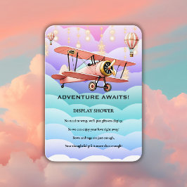 Tarjeta De Recepción Adventure Awaits Aviation Baby Shower