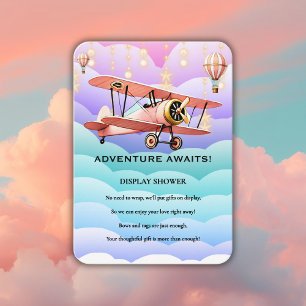 Tarjeta De Recepción Adventure Awaits Aviation Baby Shower