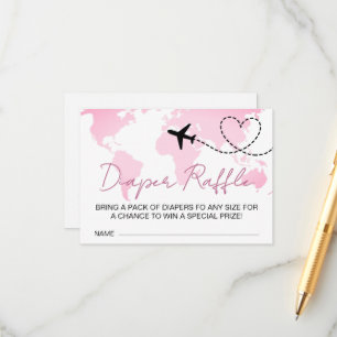 Tarjeta De Recepción Adventure Awaits Baby Shower Diaper Raffle