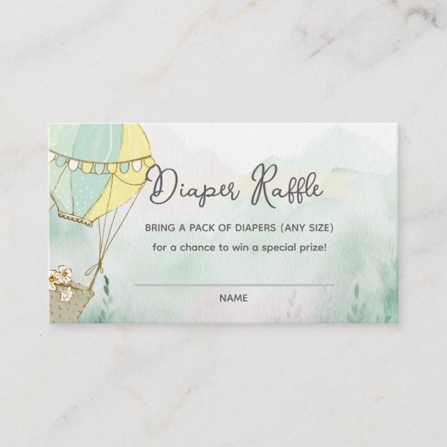 Tarjeta De Recepción Adventure Awaits Diaper Raffle (Anverso)