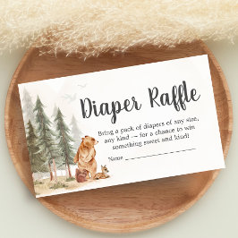 Tarjeta De Recepción Adventure Awaits Woodland Shower Diaper Raffle