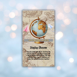 Tarjeta De Recepción Adventure Awaits World Map Baby Shower