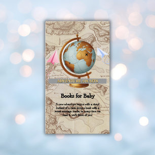 Tarjeta De Recepción Adventure Awaits World Map Baby Shower