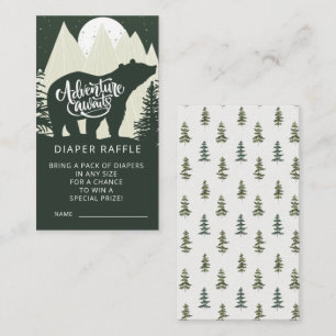 Tarjeta De Recepción Adventure Awath Bear Diaper Raffle
