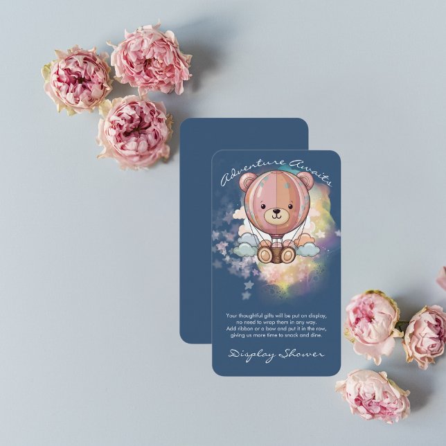 Tarjeta De Recepción Adventure Awath Bear Hot Air Balloon Baby Shower (Subido por el creador)