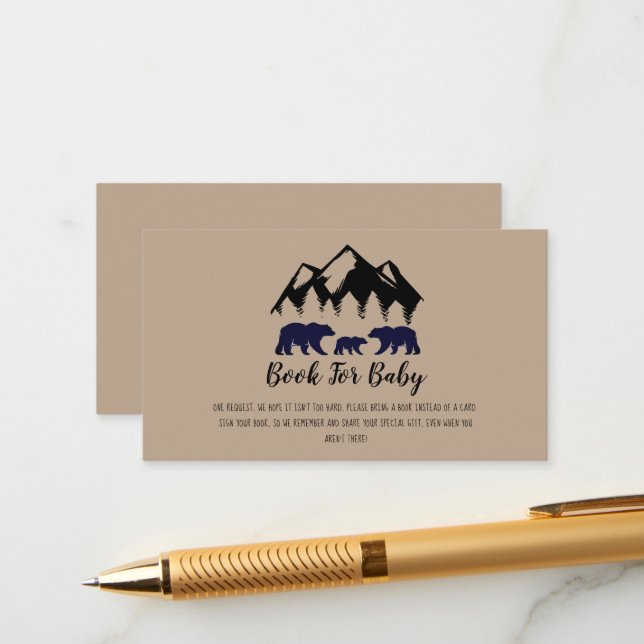 Tarjeta De Recepción Adventure Awath Bears Kraft Baby Book Request (Anverso/Reverso In Situ)