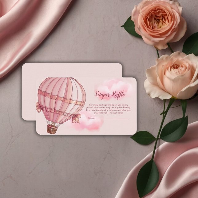 Tarjeta De Recepción Adventure Awath Pink Hot Air Balloon Baby Shower (Subido por el creador)