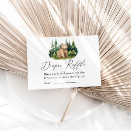 Tarjeta De Recepción Adventure Awath Woodland Bear Diaper Raffle