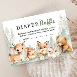 Tarjeta De Recepción Adventure Baby Shower Boy Woodland Diaper Raffle