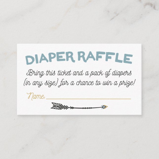 Tarjeta De Recepción Adventure Baby Shower Diaper Raffle Card (Anverso)
