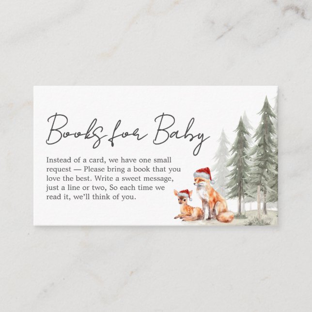 Tarjeta De Recepción Adventure Begin Winter Baby Shower Book for Baby (Anverso)