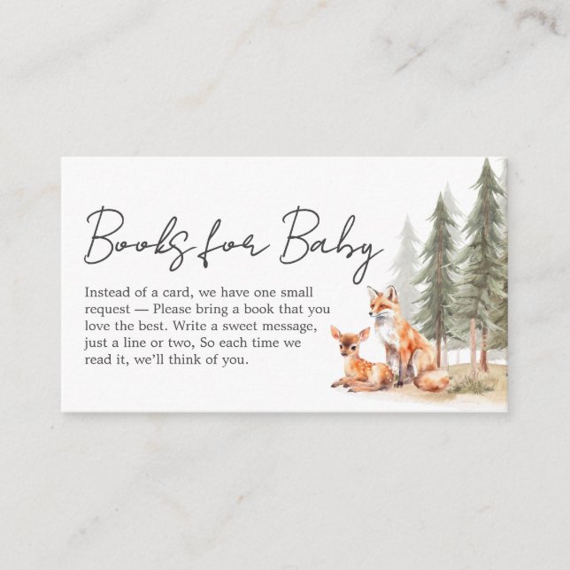Tarjeta De Recepción Adventure Begin Woodland Animal Baby Book (Anverso)
