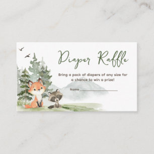 Tarjeta De Recepción Adventure Begin Woodland Animals Diaper Raffle