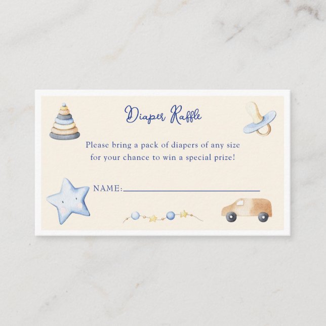 Tarjeta De Recepción Adventure Boy Baby Toy Baby Shower Diaper Raffle (Anverso)