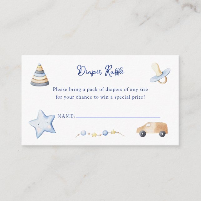 Tarjeta De Recepción Adventure Boy Baby Toy Baby Shower Diaper Raffle (Anverso)