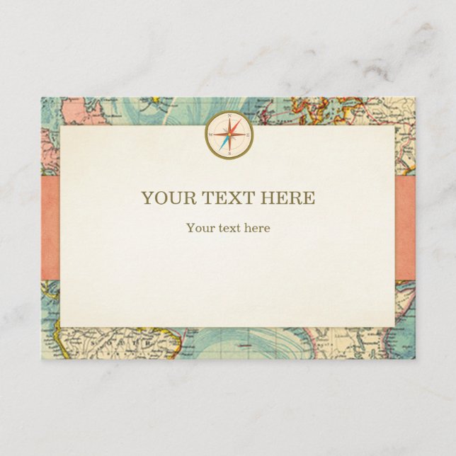 Tarjeta De Recepción Adventure Comienza a insertar cartas World Map Pla (Anverso)