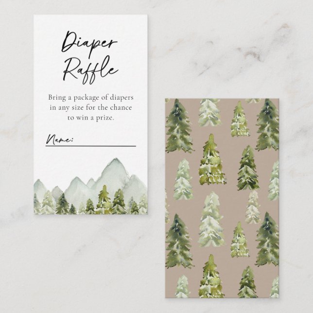Tarjeta De Recepción Adventure Diaper Raffle Card | Diaper Raffle (Anverso / Reverso)