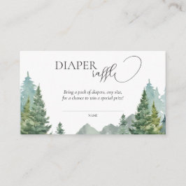 Tarjeta De Recepción Adventure Forest Diaper Raffle Card