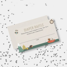 Tarjeta De Recepción Adventure Gender Neutral Diaper Raffle Baby Shower