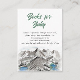 Tarjeta De Recepción Adventure Mountains Baby Shower Books para el bebé