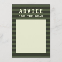 Tarjeta De Recepción Advice for the Grad Modern Green Sporty Stripes