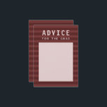 Tarjeta De Recepción Advice for the Grad Modern Maroon Sporty Stripes<br><div class="desc">"Advice for the Grad" card with modern maroon red sporty stripes.</div>