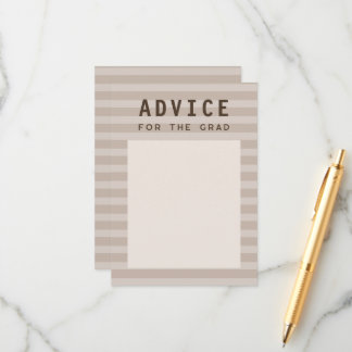 Tarjeta De Recepción Advice for the Grad Modern Neutral Sporty Stripes