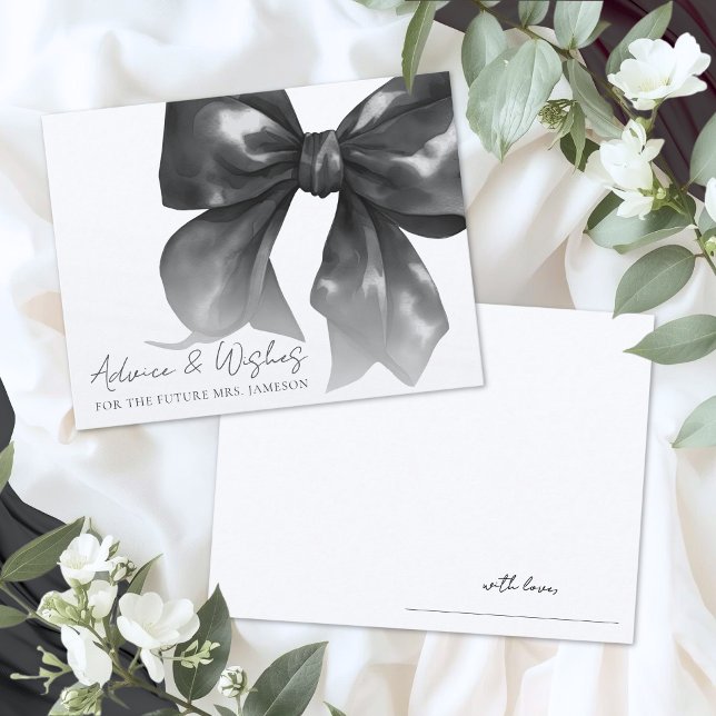 Tarjeta De Recepción Advice Wishes Black Bow (Enclosure Card )