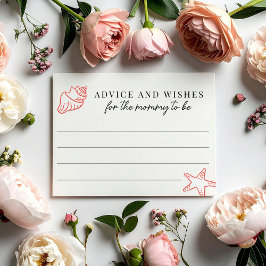 Tarjeta De Recepción Advice & Wishes for Mommy to Be Baby Shower Game