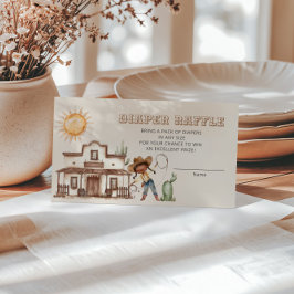 Tarjeta De Recepción Afro Cowgirl Chica occidental Ranch Diaper Raffle