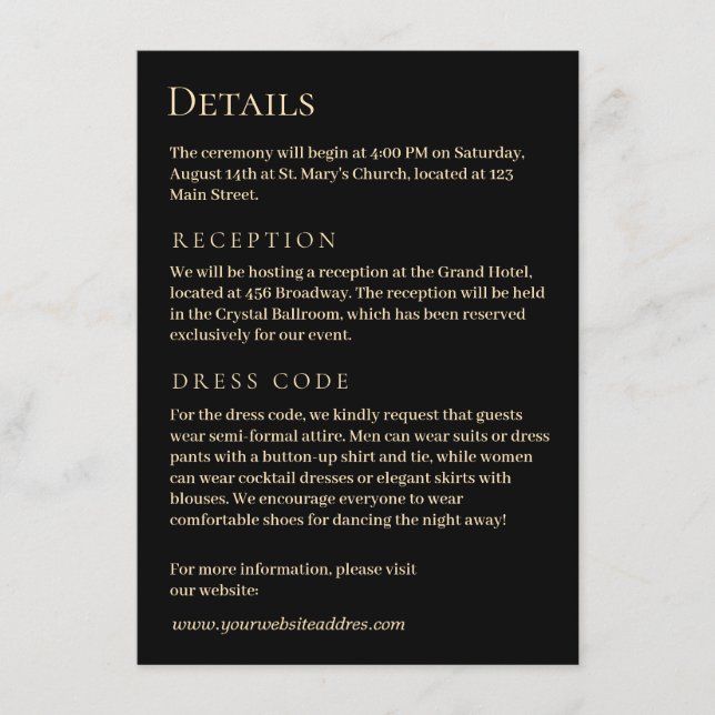 Tarjeta De Recepción Agar verde de lujo con oro (Anverso)