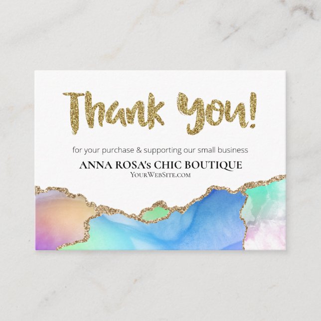 Tarjeta De Recepción *~* AGATE QR Logo GRACIAS A LA Revisión del arcoir (Anverso)