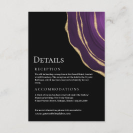 Tarjeta De Recepción Agato dorado morado oscuro