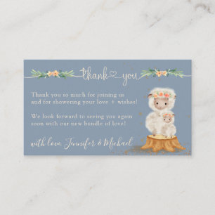 Tarjeta De Recepción Agradecimiento de Baby Shower Azul Marino Crema Co
