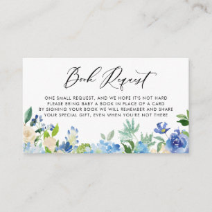 Tarjeta De Recepción Agua azul hidrangea Flores Libros para bebé