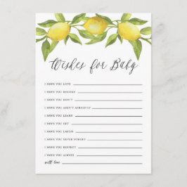 Tarjeta De Recepción Agua color limón verde Wreath Wreath para el bebé