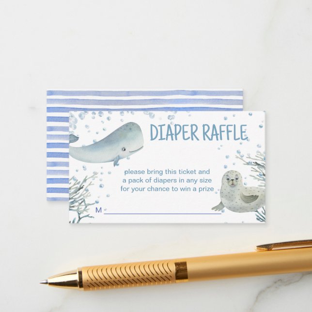 Tarjeta De Recepción Agua marina para bebé marina en el océano (Anverso/Reverso In Situ)