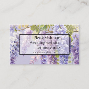 Tarjeta De Recepción Aguaflor wisteria floral de acuarela de lavanda pú