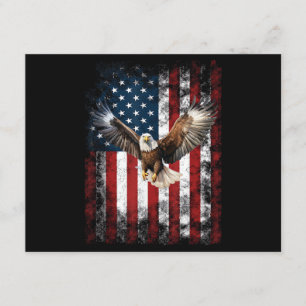 Tarjeta De Recepción Águila Patriótica 4 de Julio Bandera Americana USA