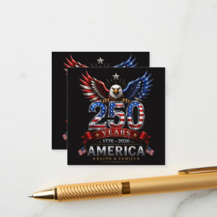 Tarjeta De Recepción Águila patriótica de fe y familia América 250