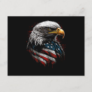 Tarjeta De Recepción Águila Patriótica USA Bandera Americana 4 de Julio