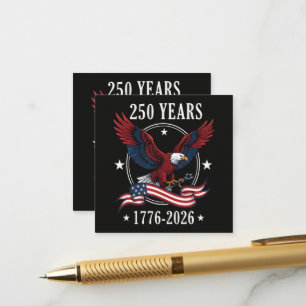 Tarjeta De Recepción Águila y Bandera 250 Años 1776-2026 250º