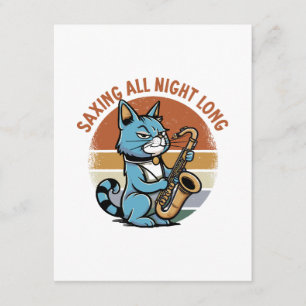 Tarjeta De Recepción Ahorrando toda la noche - Para saxofonistas