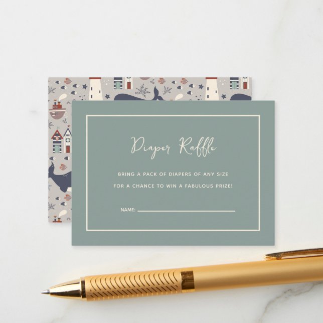 Tarjeta De Recepción Ahoy es un Baby Shower de Boy Nautical (Anverso/Reverso In Situ)