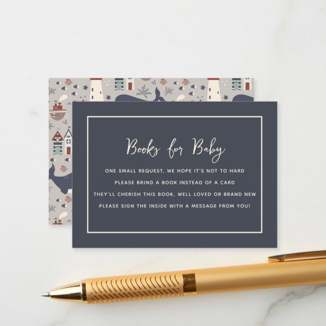 Tarjeta De Recepción Ahoy es un Baby Shower de Boy Nautical (Anverso/Reverso In Situ)