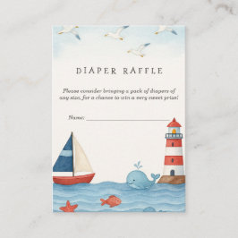 Tarjeta De Recepción Ahoy es un chico Diaper Raffle