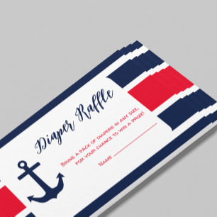 Tarjeta De Recepción Ahoy es un chico Nautical Baby Shower Diaper Raffl