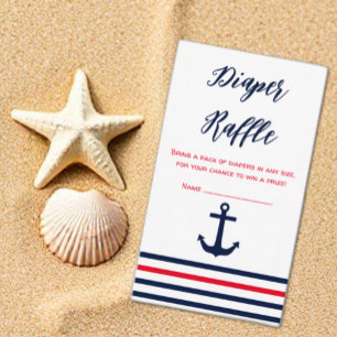 Tarjeta De Recepción Ahoy es un chico Nautical Baby Shower Diaper Raffl