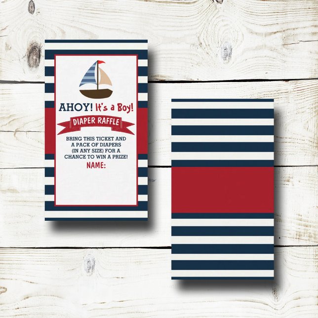 Tarjeta De Recepción ¡Ahoy es un chico! Nautical Bote Baby Shower Diape (Subido por el creador)
